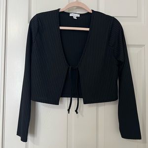 Ribbed Tie Front Cardigan